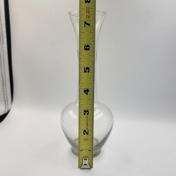 Vintage Etched Clear Floral Vase - Picture 5 of 5